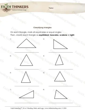 4th Grade math worksheet — Classifying Shapes. Geometry Classifying Triangles 2