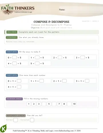 Compose And Decompose To 5 (Practice 2)