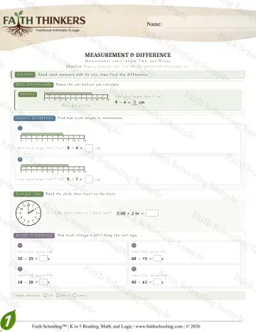 1st Grade math worksheet — Measurement (Practice 8)