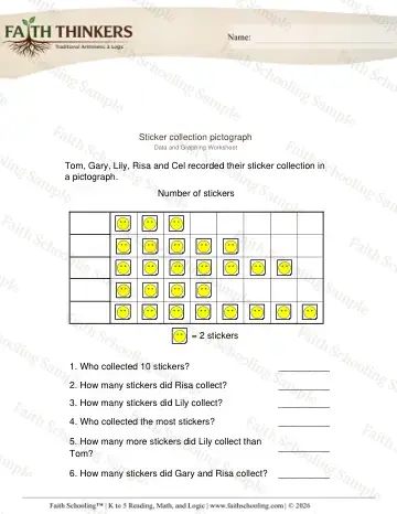 2nd Grade math worksheet — Pictographs 5