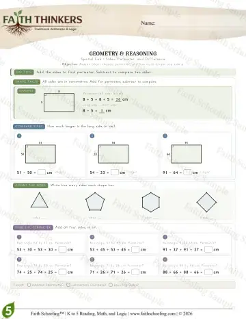 5th Grade math worksheet — Geometry (Practice 8)