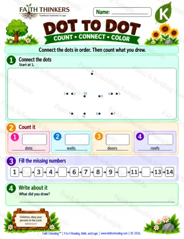 Kindergarten math worksheet — Dot To Dot Practice 8
