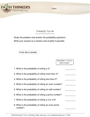 Grade 5 Math: Probability — worksheet preview