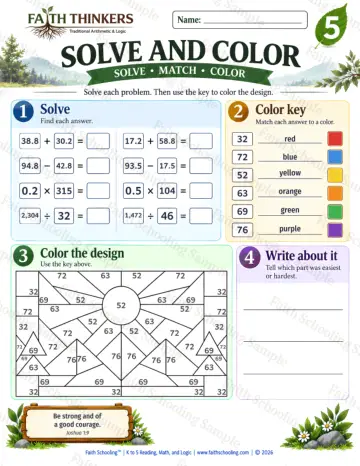 5th Grade math worksheet — Interactive & Puzzles Practice 8