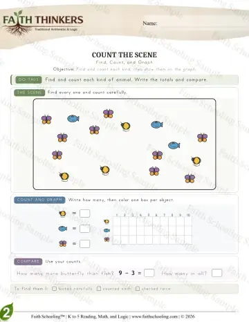 2nd Grade math worksheet — Interactive & Puzzles - Countscene (Practice 2)