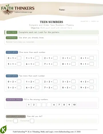 Compare And Order Teen Numbers (Practice 3)