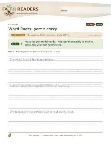 Q1 Word Roots Port Carry — Copywork (Practice 17)