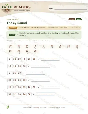 2nd Grade phonics worksheet — The EY Sound — Crack The Code (Practice 3)
