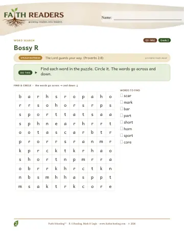 Bossy R — Word Search (Practice 1)