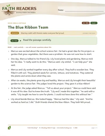 Reading Comprehension — Main Idea And Details (Practice 2) (Practice 1)