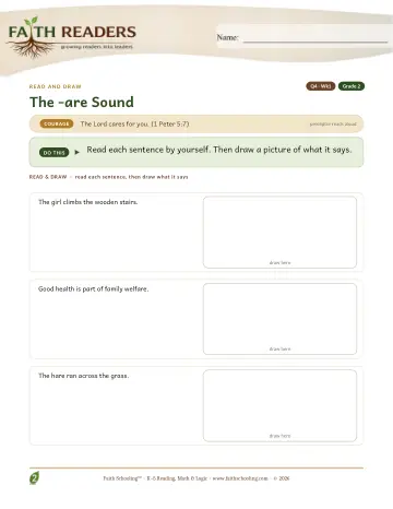 Grade 2 Phonics, Decoding & Spelling Patterns: The -are Family — worksheet preview