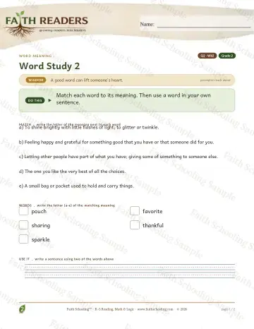 2nd Grade vocabulary & word study worksheet — Vocabulary — Word Meaning (Practice 2) (Practice 3)