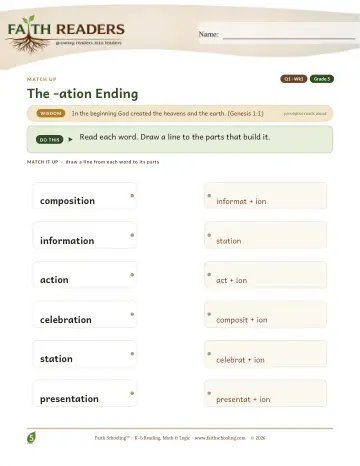 The Ation Suffix — Match Up (Practice 1)