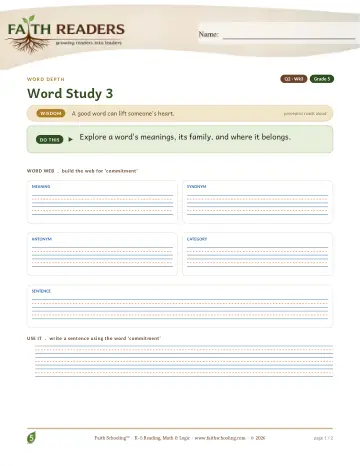 Vocabulary — Multiple Meaning Categories (Practice 3) (Practice 1)