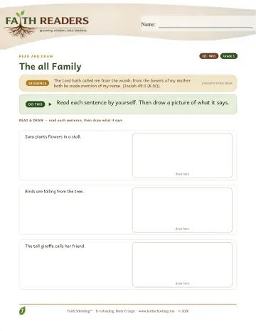 Grade 1 Phonics, Decoding & Spelling Patterns: The -all Family — worksheet preview