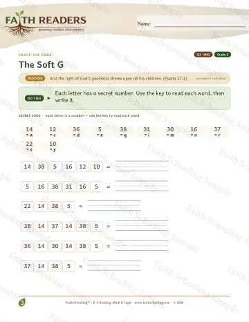 3rd Grade phonics worksheet — Soft G — Crack The Code (Practice 2)