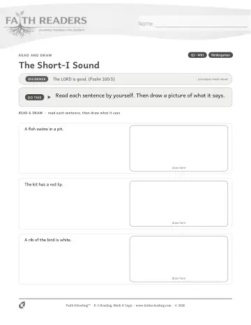 Kindergarten Phonics, Decoding & Spelling Patterns: Short I — worksheet preview