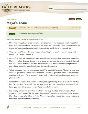 Reading Comprehension — Read And Recall (Practice 2) (Practice 1)