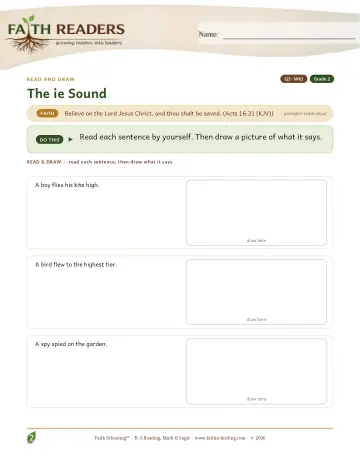 Grade 2 Phonics, Decoding & Spelling Patterns: The IE Sound — worksheet preview