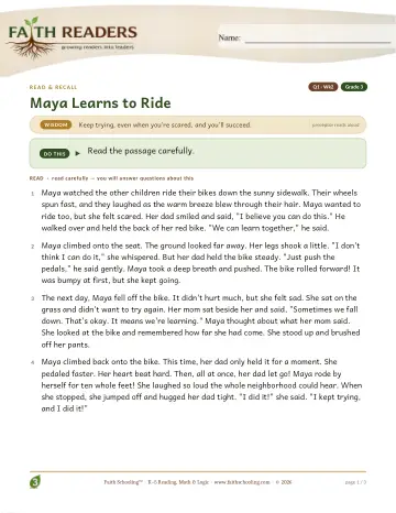 Reading Comprehension — Read And Recall (Practice 2) (Practice 1)