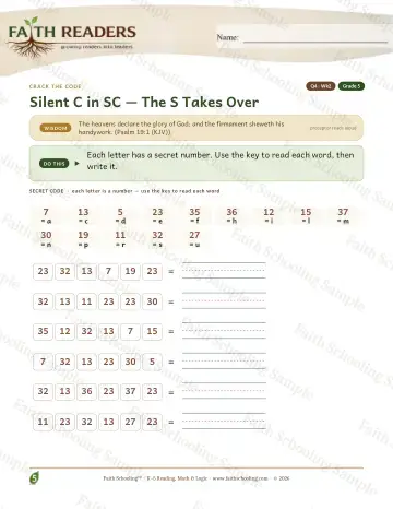5th Grade phonics worksheet — Silent Sc — Crack The Code (Practice 2)