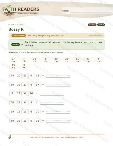 2nd Grade phonics worksheet — Bossy R — Crack The Code (Practice 3)