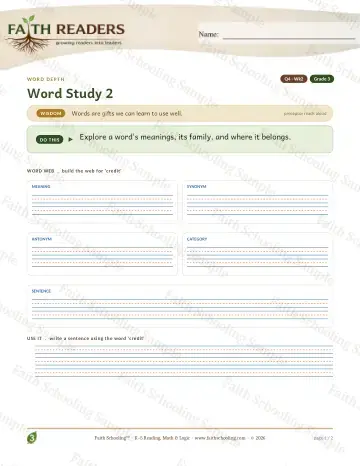 3rd Grade vocabulary & word study worksheet — Vocabulary — Multiple Meaning Categories (Practice 2) (Practice 2)