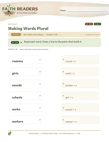 Making Words Plural — Match Up (Practice 1)
