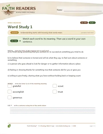Vocabulary — Word Meaning (Practice 1) (Practice 2)