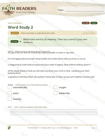 5th Grade vocabulary & word study worksheet — Vocabulary — Word Meaning (Practice 2) (Practice 2)