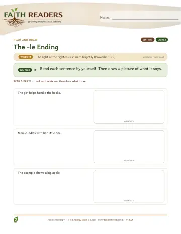 Grade 2 Phonics, Decoding & Spelling Patterns: The -le Ending — worksheet preview