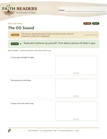 Grade 2 Phonics, Decoding & Spelling Patterns: The OO Sound — worksheet preview