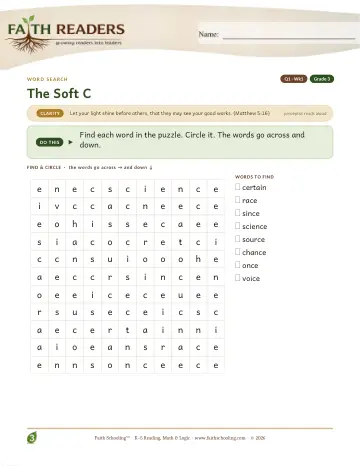 Soft C — Word Search (Practice 1)