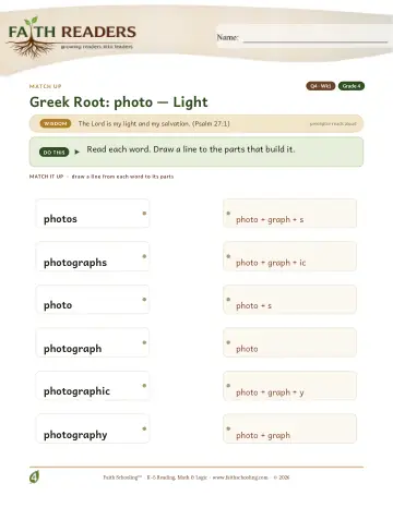 Greek Root Photo — Match Up (Practice 1)