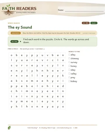 The EY Sound — Word Search (Practice 1)