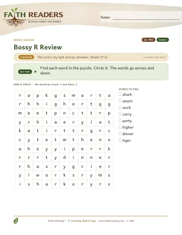 Bossy R Review — Word Search (Practice 1)
