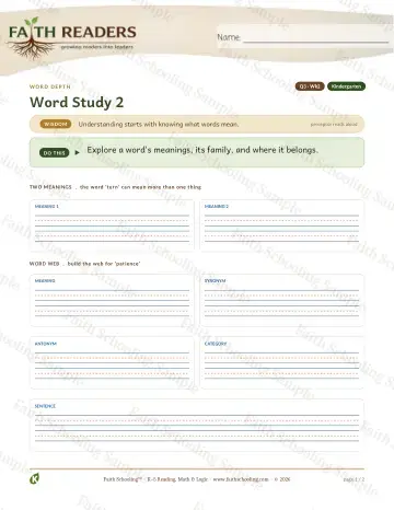 Kindergarten vocabulary & word study worksheet — Vocabulary — Multiple Meaning Categories (Practice 2) (Practice 2)
