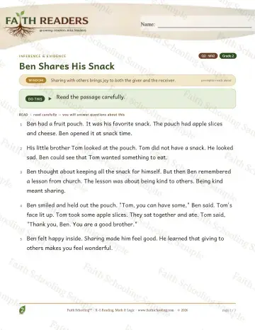 2nd Grade reading comprehension worksheet — Reading Comprehension — Inference And Evidence (Practice 2) (Practice 2)