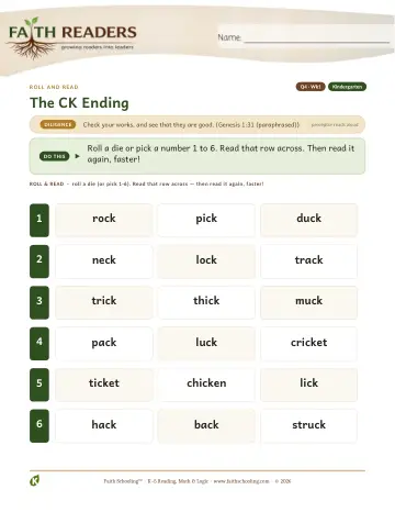 The CK Ending — Roll And Read (Practice 1)
