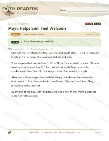 2nd Grade reading comprehension worksheet — Reading Comprehension — Summarize And Respond (Practice 1) (Practice 3)