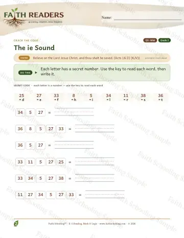 2nd Grade phonics worksheet — The IE Sound — Crack The Code (Practice 6)
