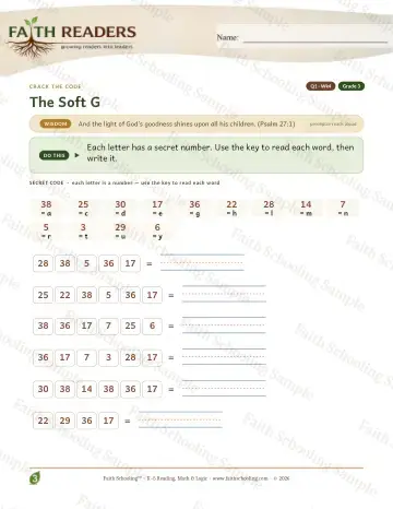 3rd Grade phonics worksheet — Soft G — Crack The Code (Practice 4)