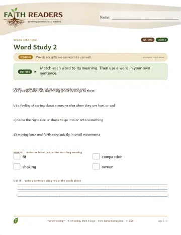 Vocabulary — Word Meaning (Practice 2) (Practice 1)