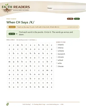 Ch As K — Word Search (Practice 1)