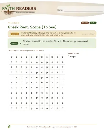 Greek Root Scope — Word Search (Practice 1)