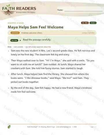 2nd Grade reading comprehension worksheet — Reading Comprehension — Sequence And Cause (Practice 1) (Practice 2)