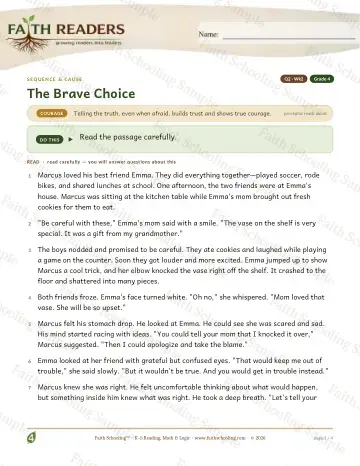 4th Grade reading comprehension worksheet — Reading Comprehension — Sequence And Cause (Practice 2) (Practice 3)