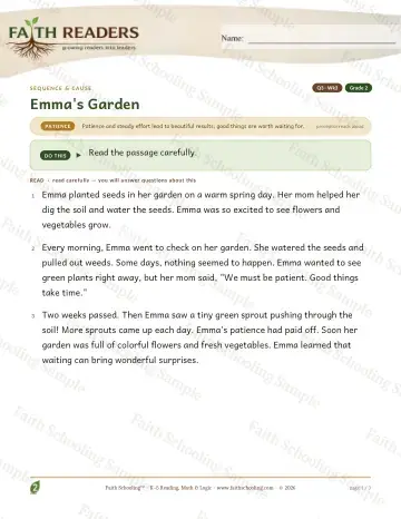 2nd Grade reading comprehension worksheet — Reading Comprehension — Sequence And Cause (Practice 3) (Practice 2)