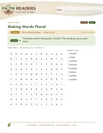 Making Words Plural — Word Search (Practice 1)