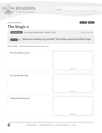 Grade 1 Phonics, Decoding & Spelling Patterns: Magic E — worksheet preview